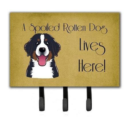 Carolines Treasures Carolines Treasures BB1485TH68 Bernese Mountain Dog Spoiled Dog Lives Here Leash & Key Holder BB1485TH68